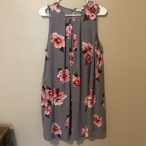 Umgee Gray and Pink Floral Dress